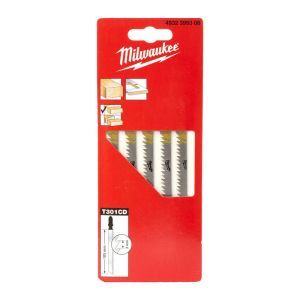 Milwaukee 4932399306 T301CD Jigsaw Blades - Pack of 5 Clean and Splinter Free Cutting